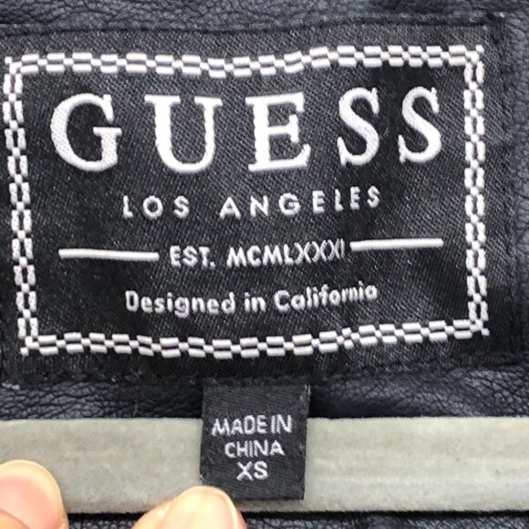 GUESS Women's Black Regina Faux Leather Biker Jacket size XS - Picture 6 of 16
